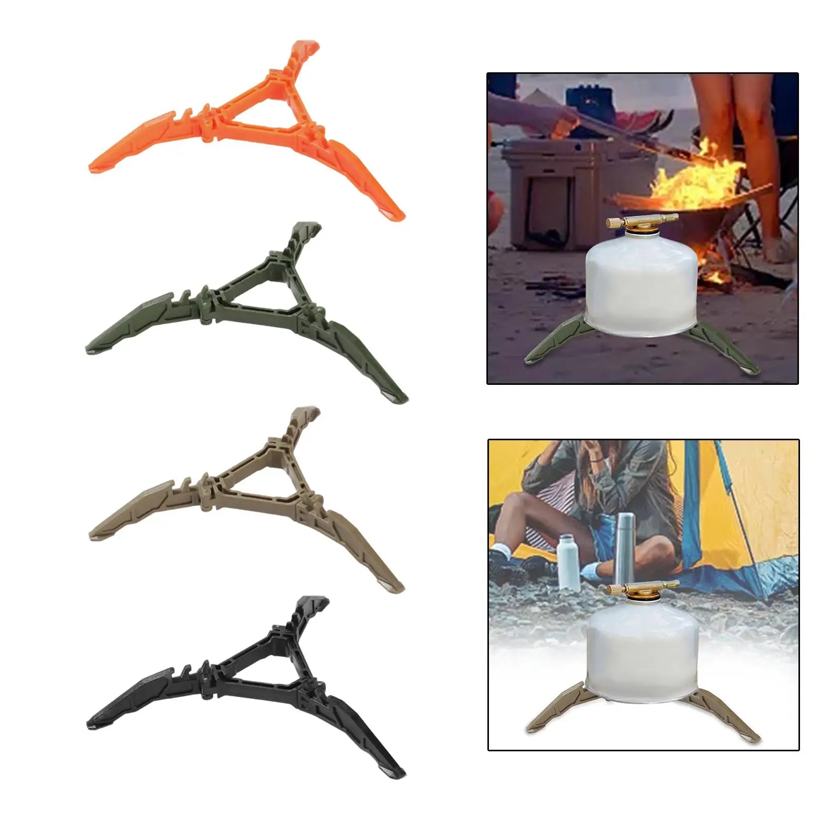Camping Fuel Can Stabilizer & Tripod Holder - Outdoor Picnic Gas Cylinder Stand