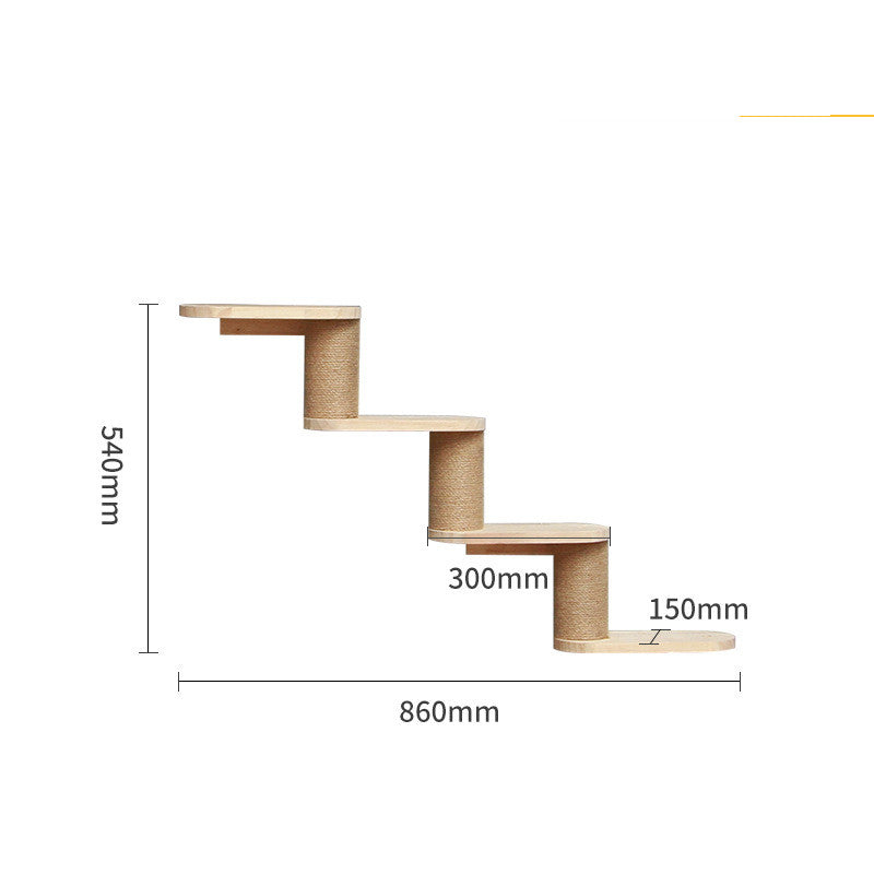 Solid Wood Wall-Mounted Cat Climbing Frame - Pet Accessories - Image 21