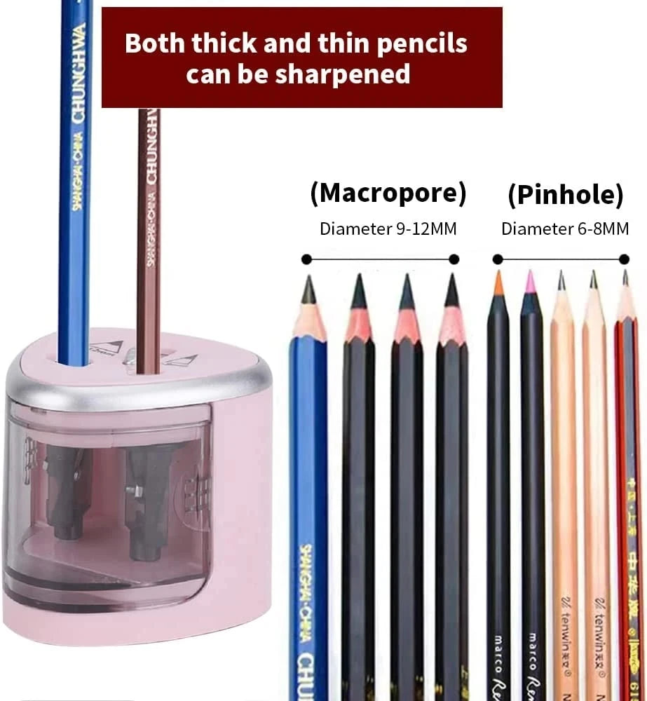 Tenwin New Two-hole Electric Automatic Pencil Sharpener Switch Pencil Sharpener Home Office School Supplies Stationery Art - Image 4