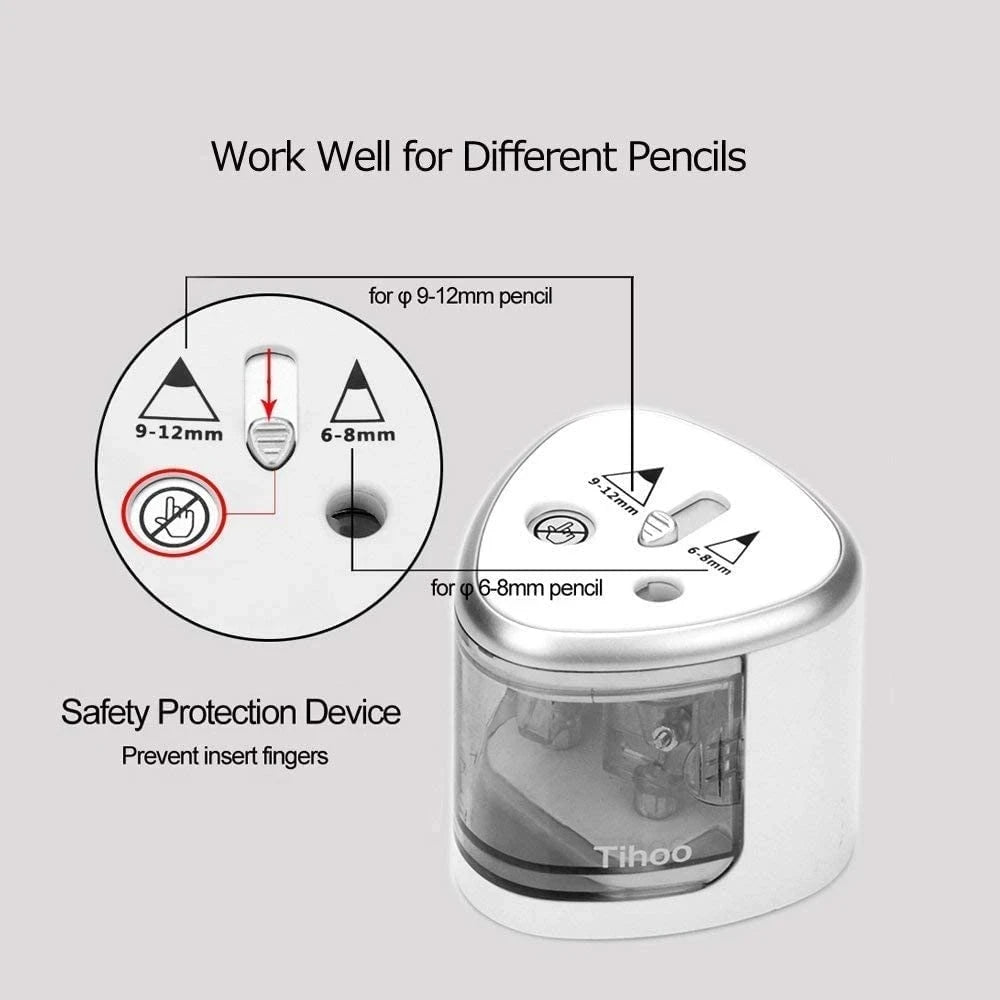 Tenwin New Two-hole Electric Automatic Pencil Sharpener Switch Pencil Sharpener Home Office School Supplies Stationery Art - Image 8