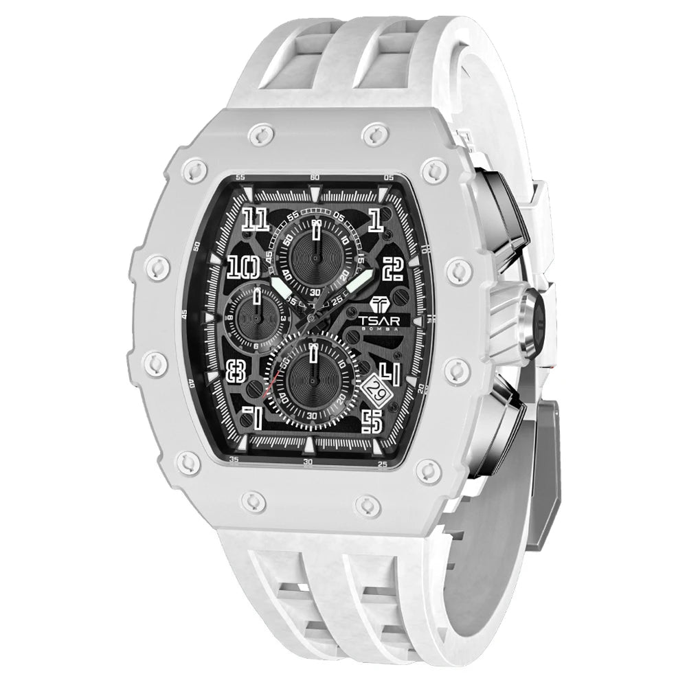 TSAR BOMBA Watch for Men Top Brand Luxury Waterproof Quartz Wristwatch Tonneau Clock Gift Chronograph Rectangle Mens Watch - Image 14